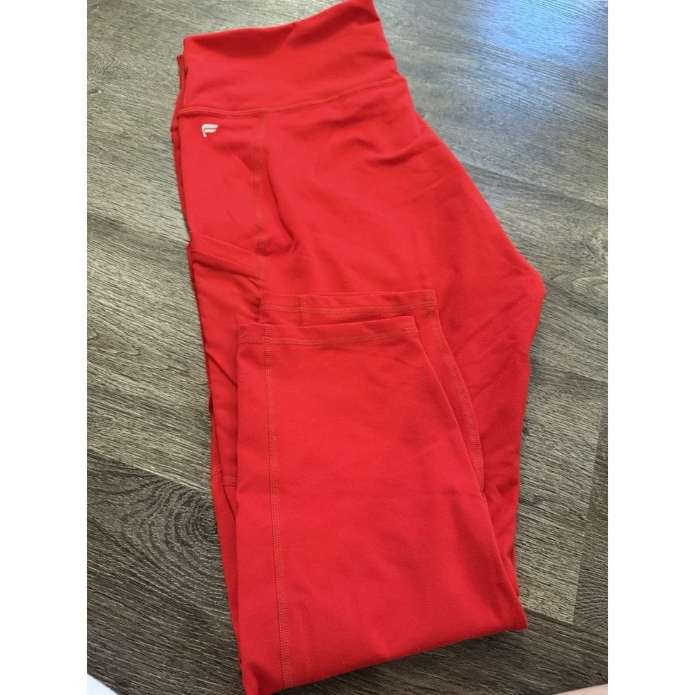Fabletics Leggings Womens XXL Red High Rise Athletic Powerhold